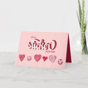 Jag är sucker för dig Lollipop Valentine Helgkort