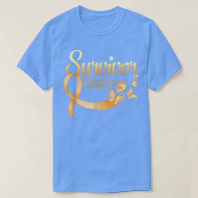 Jag är Survivor Butterfly Childnature Cancer Aware T Shirt (Design framsida)