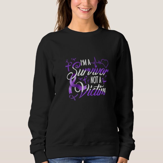 Jag är Survivor Not Victim Domestic Violence Aware T Shirt (Framsida)