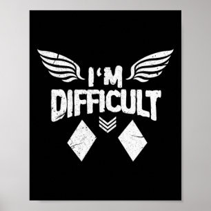 Jag är svår Dubbla Diamonds Ski Snowboarding Gif Poster