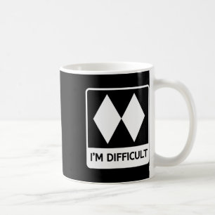 Jag är svår rolig dubbel svarta diamanter skidåkni kaffemugg