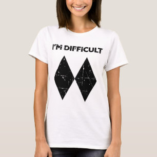 Jag är Svår Rolig Dubbel Svarta Diamanter Skidor S T Shirt