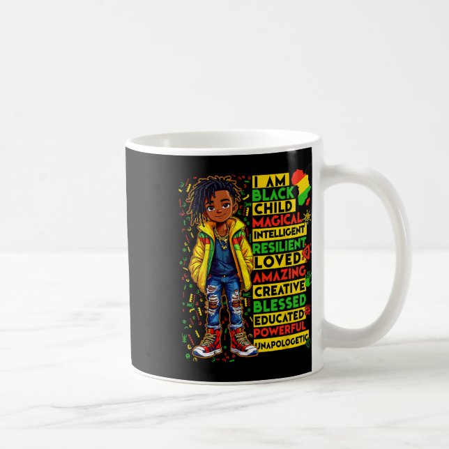 Jag är Svart Barns Historiemånad Afroamerikansk Ki Kaffemugg (Höger)