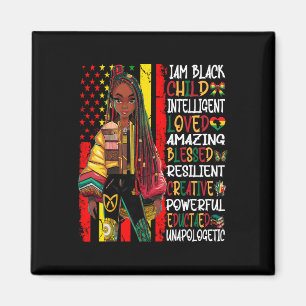 Jag är Svart Barns Historiemånad Afroamerikansk Ki Magnet