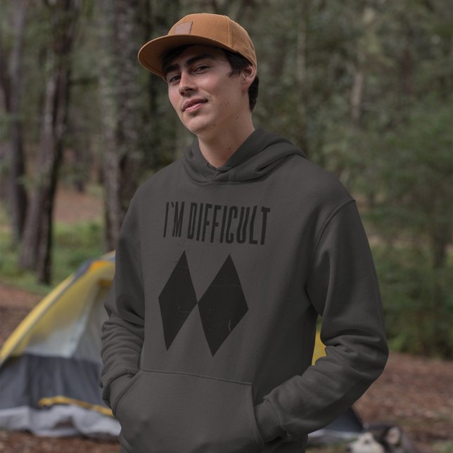 Jag är Svart Dubbla av Roligten Ski Winter  Black  Hoodie (Skapare uppladdad)