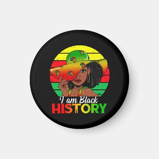 Jag är svart historia afrikanska Amerika Magnet (Framsidan)