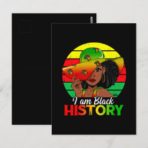 Jag är svart historia afrikanska Amerika Vykort