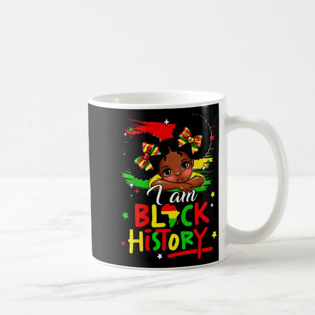 Jag Är Svart Historia Afro Flicka Liten Melanin Pr Kaffemugg (Höger)