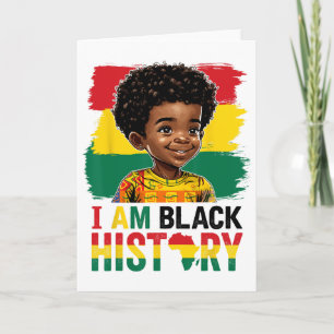 Jag är Svart Historia Afro Pojke Liten Melanin Pri Kort