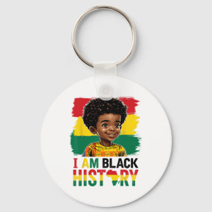 Jag är Svart Historia Afro Pojke Liten Melanin Pri Nyckelring