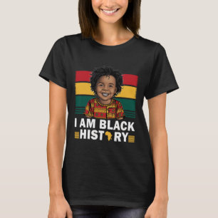 Jag är Svart Historia Afro Pojke Liten Melanin Pri T Shirt