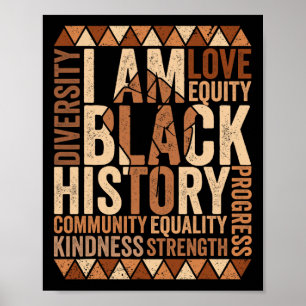 Jag är svart historia afroamerikansk svart histori poster