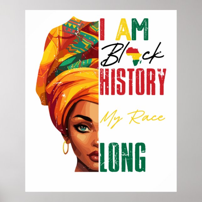 Jag är svart historia Amerikanska kvinnor Poster (Framsidan)