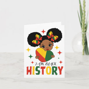 Jag är Svart historia Kids Girls Heart Black Histo Kort