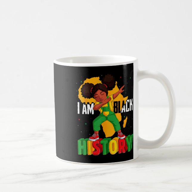 Jag är svart historia killar tjejer kvinnor svart  kaffemugg (Höger)