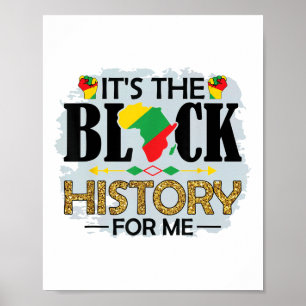 Jag är svart historia Melanin Manar Women Kids Piz Poster