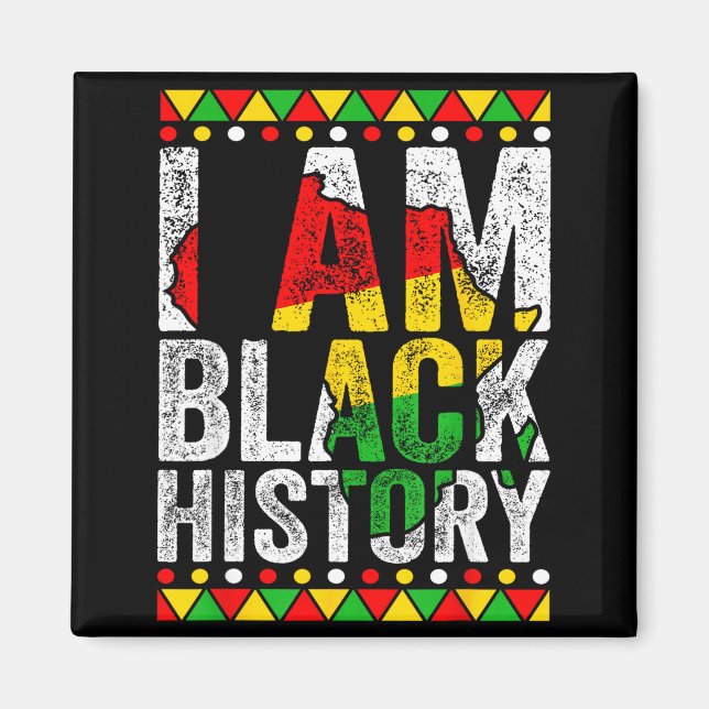Jag är svart historia present svart stolthet afrik magnet (Framsidan)