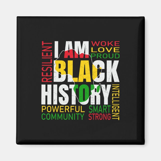 Jag Är Svart Historia Svarta Historien Månad Afroa Magnet (Framsidan)
