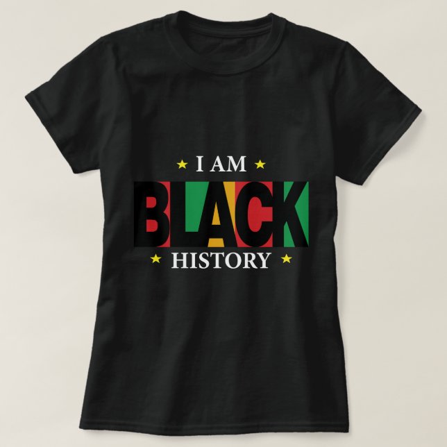 Jag är svart historia T-shirt (2) (Design framsida)