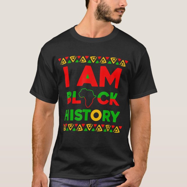 Jag är svart historieapparat, Afrocentric Trasa T Shirt (Framsida)