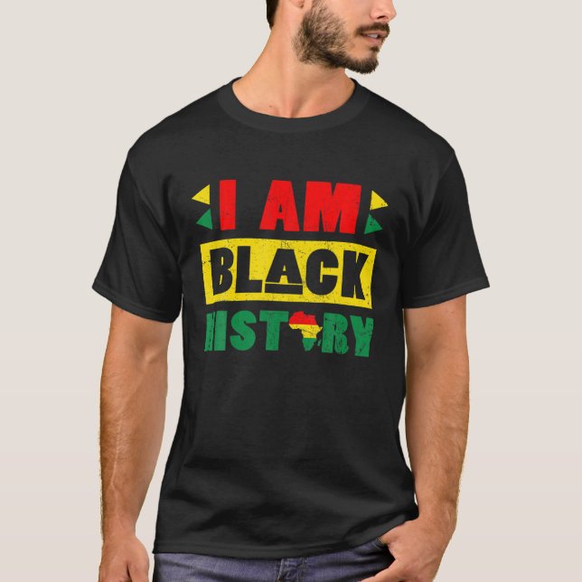 Jag är svart historiemånad februari 2022 afrikansk t shirt (Framsida)