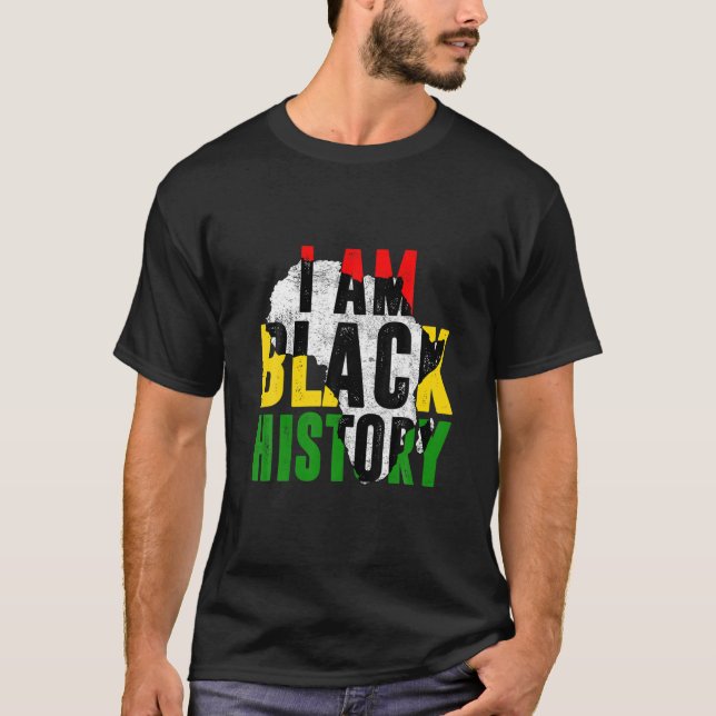 Jag är svart historiemånad Firande African Ameri T Shirt (Framsida)