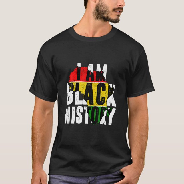 Jag är svart historiemånad Firande African Ameri T Shirt (Framsida)