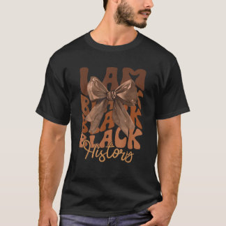 Jag är svart historiemåne Coquette Bow African Ame T Shirt