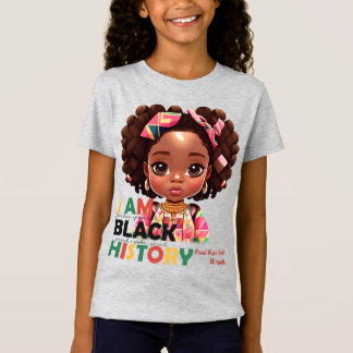 Jag är svart historievacker Lycklig Cute Black Gir T Shirt