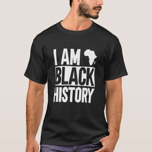 Jag är svart historik 1 t shirt (Framsida)