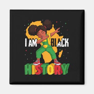 Jag är Svart historik Kids Girls Women Black Histo Magnet