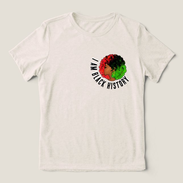 Jag är svart historik över afrikansk flagga för kv t shirt (Design Framsida)