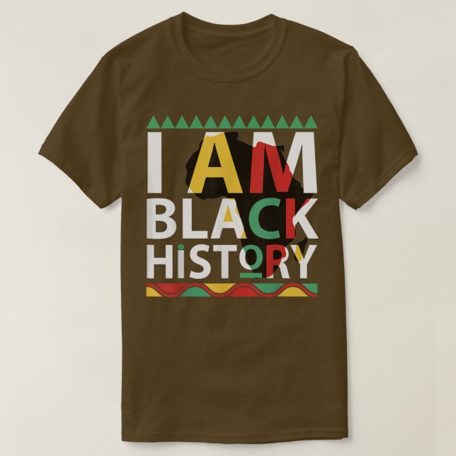 Jag är Svart historikmånad Melanin African America T Shirt (Design framsida)