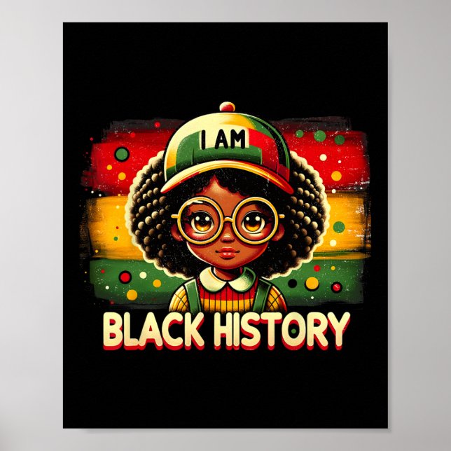 Jag är Svart historisk historisk gåva till Afro Ki Poster (Framsidan)