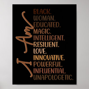 Jag Är Svart Kvinna Utbildad Melanin Svarta Histor Poster