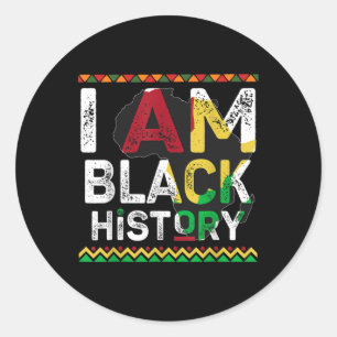 Jag är svarta historiemånaden afrikansk stolthet d runt klistermärke