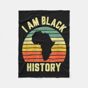 Jag är svarta historiemånaden Afro afrikansk stolt Fleecefilt