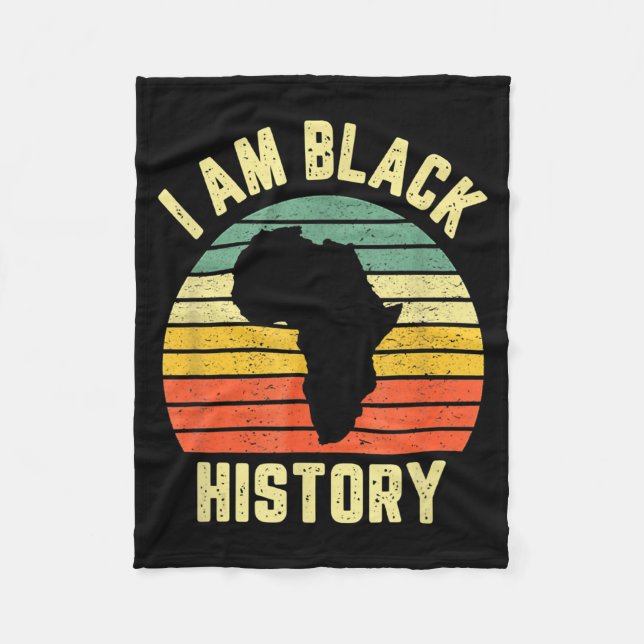 Jag är svarta historiemånaden Afro afrikansk stolt Fleecefilt (Framsidan)