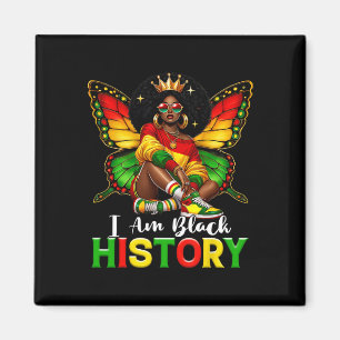 Jag är svarta historiemånaden afroamerikansk fjäri magnet