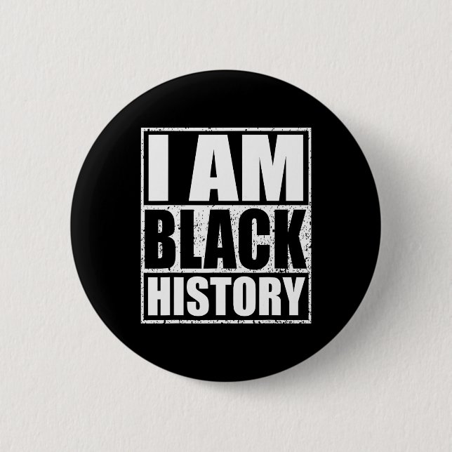 Jag är svarta historiemånaden afroamerikansk stolt knapp (Framsida)