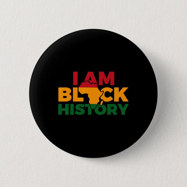 Jag är svarta historiemånaden afroamerikansk stolt knapp (Framsida)