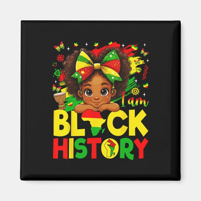 Jag är svarta historiemånaden afroamerikansk stolt magnet (Framsidan)