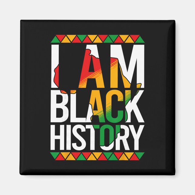 Jag är svarta historiemånaden afroamerikansk stolt magnet (Framsidan)