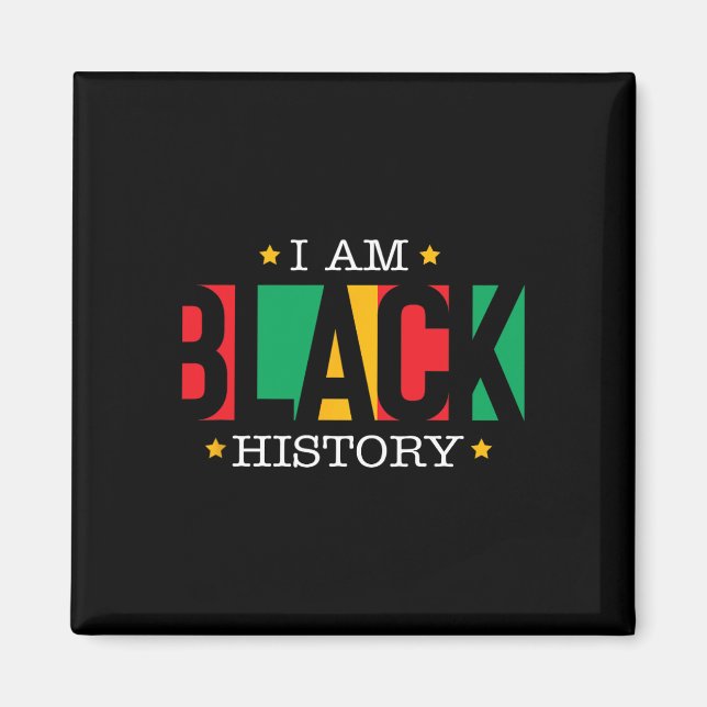 Jag är svarta historiemånaden afroamerikansk stolt magnet (Framsidan)