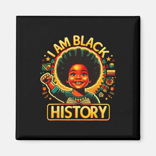 Jag är svarta historiemånaden afroamerikanska barn magnet (Framsidan)