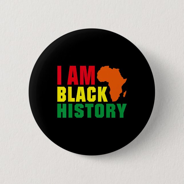 Jag är svarta historik månad Afrika-grafik  Knapp (Framsida)