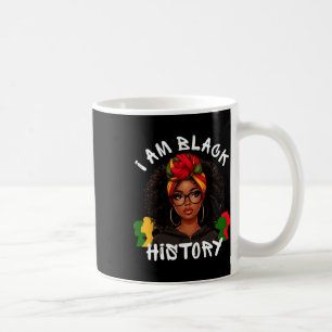 Jag Är Svarta Historik Månad Afroamerikanska Flick Kaffemugg