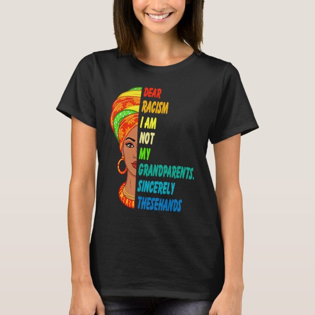 Jag Är Svarta Historik Månaden Svart Drottning BHM T Shirt (Framsida)