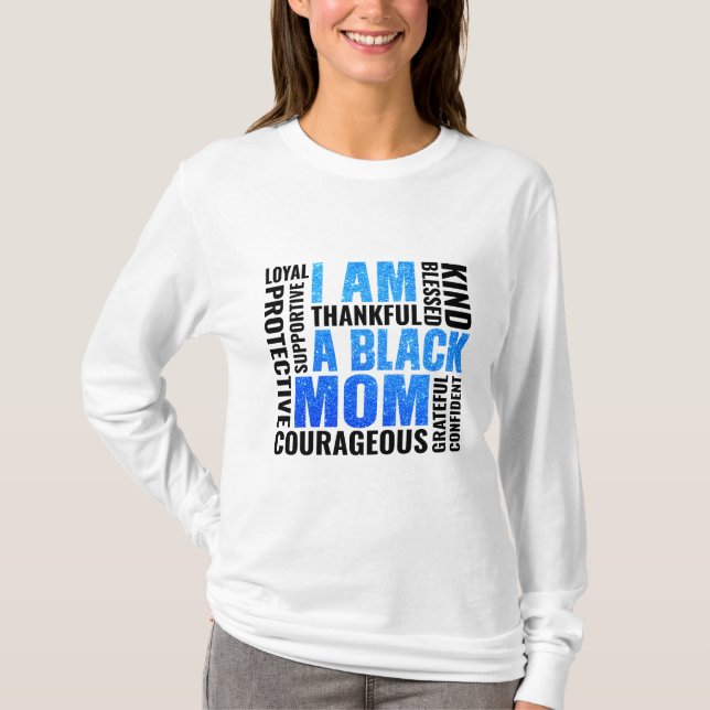 Jag är | Svarta Mamma T Shirt (Framsida)