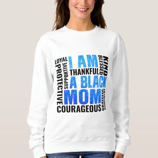Jag är | Svarta Mamma T Shirt (Framsida)
